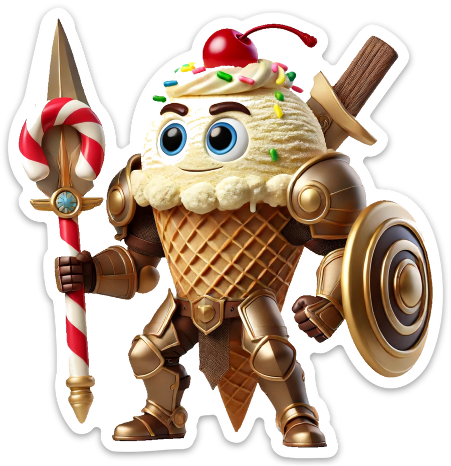 Ice Cream Warrior: Heroic Treat Defender 4" Magnet